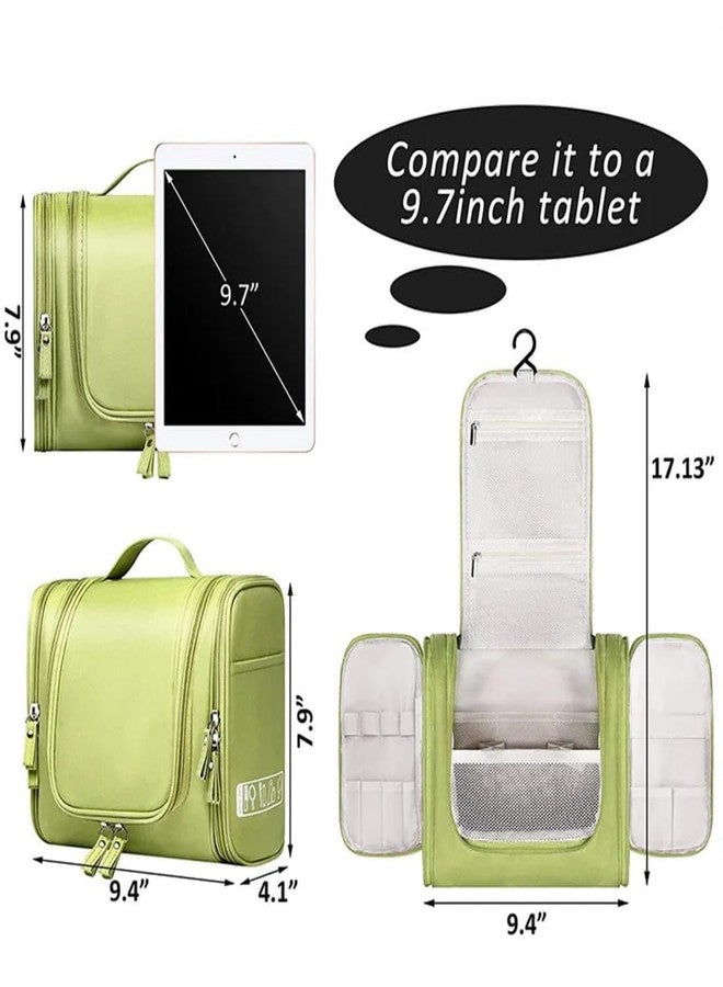 STESHWK Large Hanging Toiletry Bag for Men Women Travel Toiletry Organizer Makeup Bag with Hook, Waterproof Bathroom Toiletry Bag (Green) - Image 2